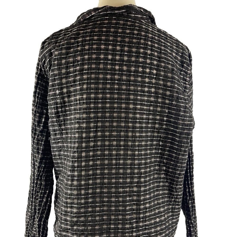 Cut Loose black & white long sleeve button up top blouse sheer sz M - Picture 3 of 9